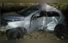 Carro atinge e derruba poste às margens da PR-151 em Carambeí; veja vídeo