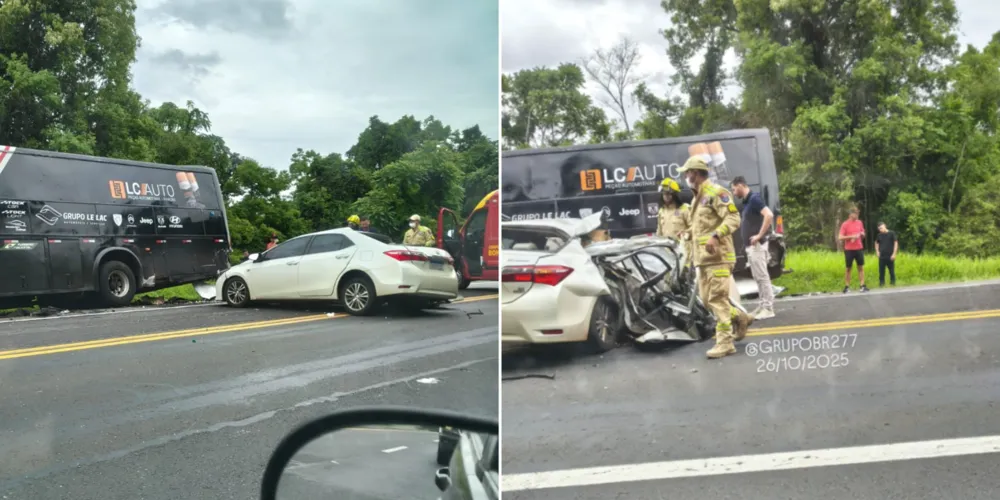 Imagens de motoristas registraram o local do acidente