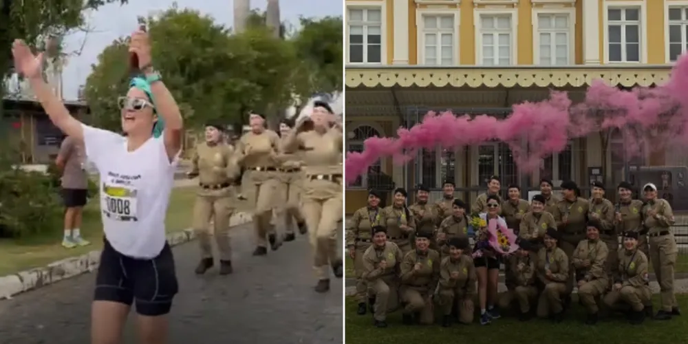 Soldado Maíra foi surpreendida por colegas da Polícia Militar