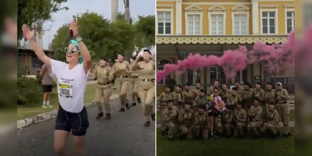 Soldado Maíra foi surpreendida por colegas da Polícia Militar