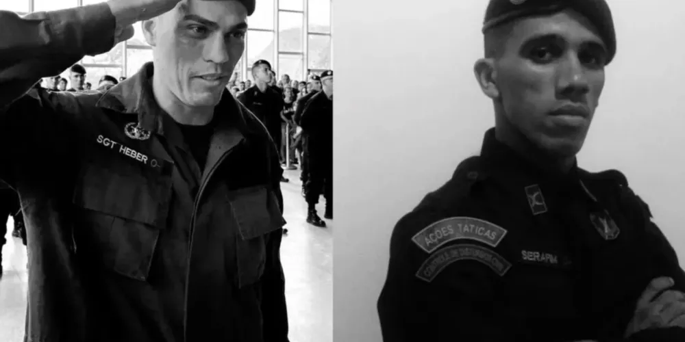 Os policiais mortos foram identificados como Cleiton Serafim Gonçalves e Heber Carvalho da Fonseca