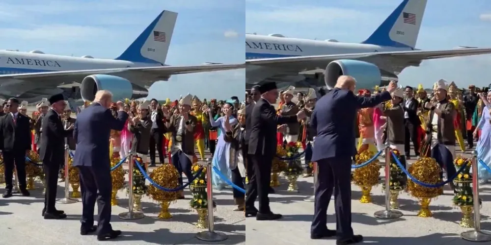 O líder estadunidense desembarcou em Kuala Lumpur neste domingo (26), onde foi recebido pelo primeiro-ministro Anwar Ibrahim