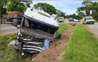 Colisão entre caminhonete e caminhão deixa bebê em estado grave em Araucária
