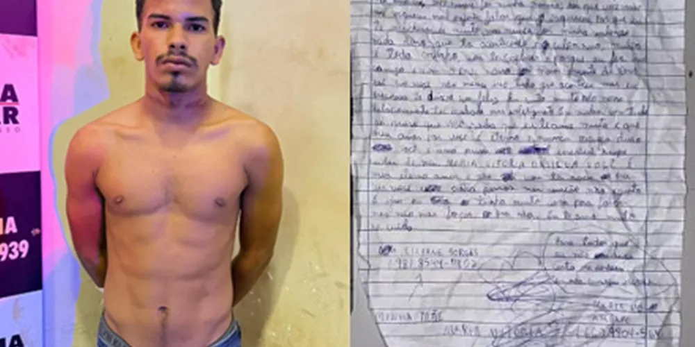 Rairo Andrey Borges Lemos (foto em destaque), de 21 anos, deixou uma carta escrita à mão