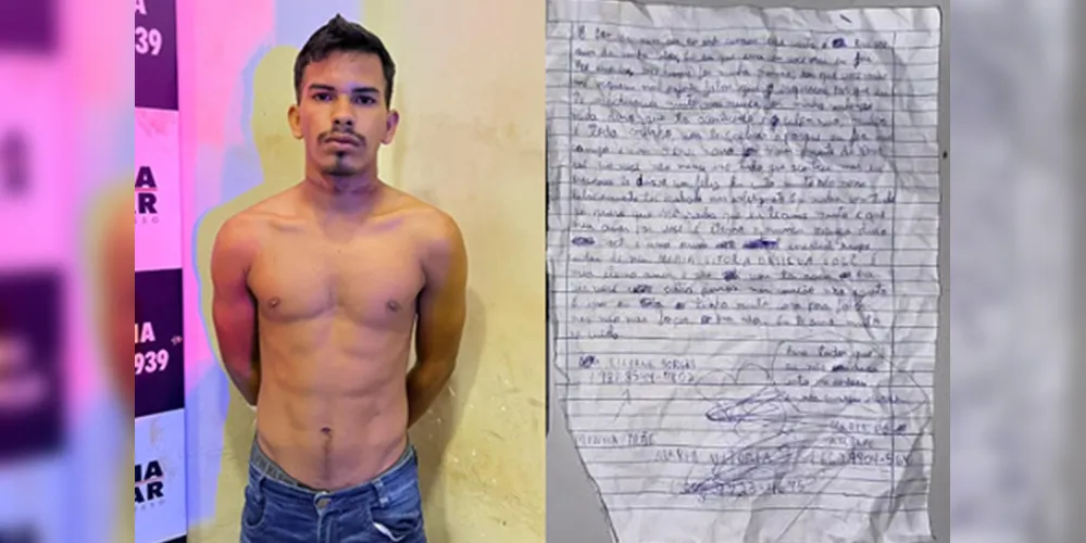 Rairo Andrey Borges Lemos (foto em destaque), de 21 anos, deixou uma carta escrita à mão