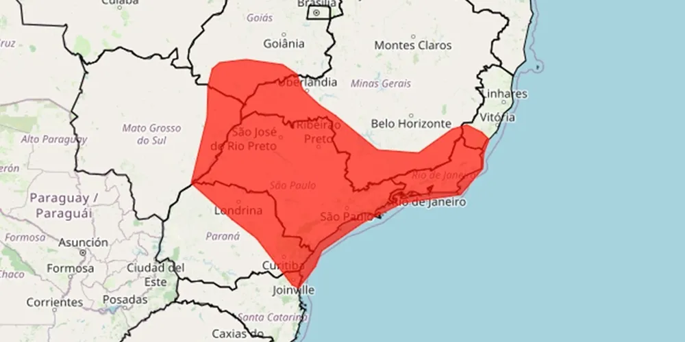 Mapa da onda de calor