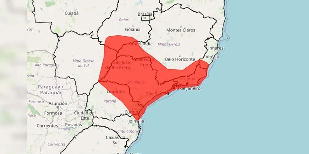 Mapa da onda de calor