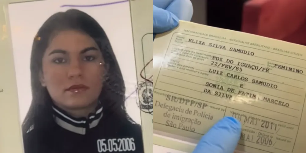 Imagens, cedidas à CNN Brasil pela LeoDias TV, mostram detalhes do documento como foto, filiação, data de nascimento e nome completo de Eliza
