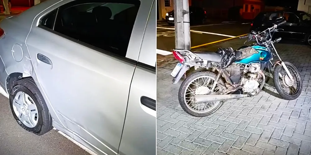 Veículos que se envolveram na colisão lateral