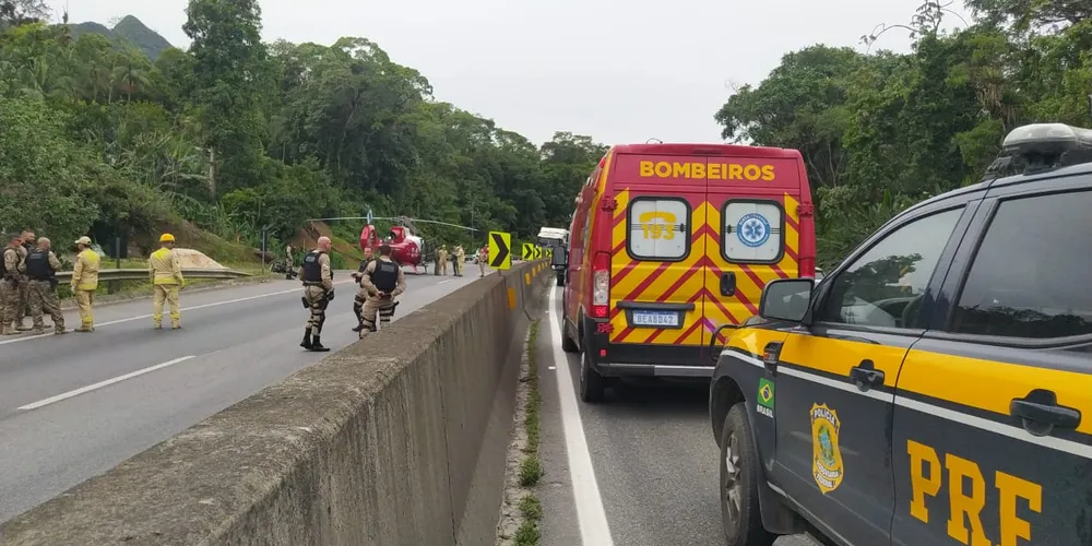 Helicóptero do Corpo de Bombeiros foi acionado