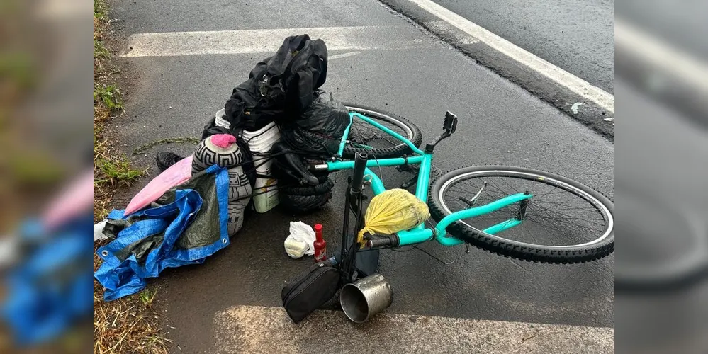 Ciclista foi atropelado em Ponta Grossa, próximo à ponte do Rio Tibagi