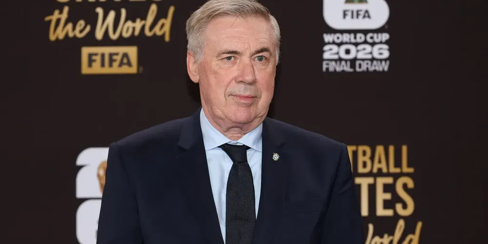 Ancelotti no sorteio da Copa do Mundo de 2026