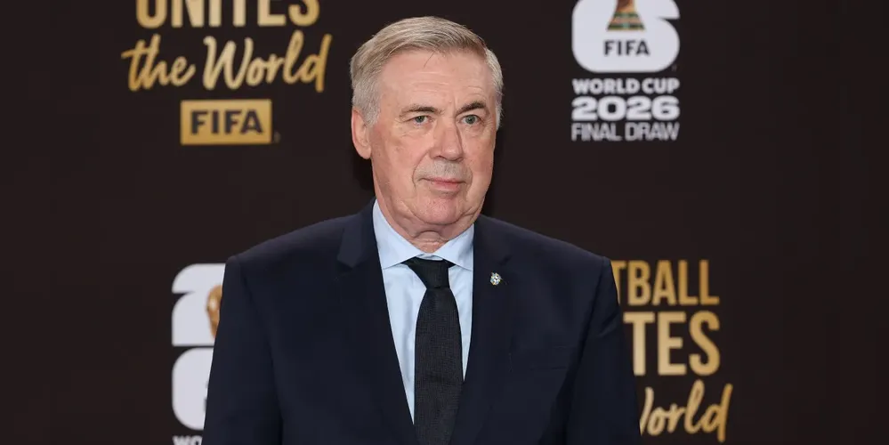 Ancelotti no sorteio da Copa do Mundo de 2026