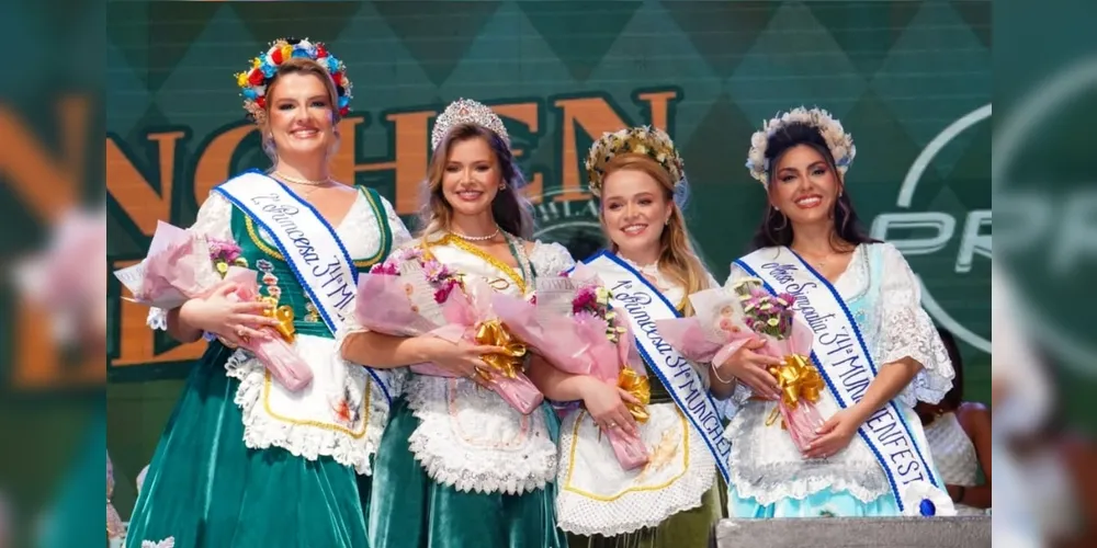 Na foto: Gabriela, Kiara, Emanuelly e Daniele, majestades da 34ª München