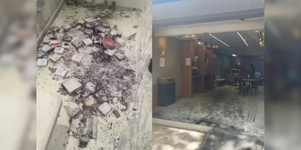 As chamas destruíram diversos produtos e feriu uma funcionária