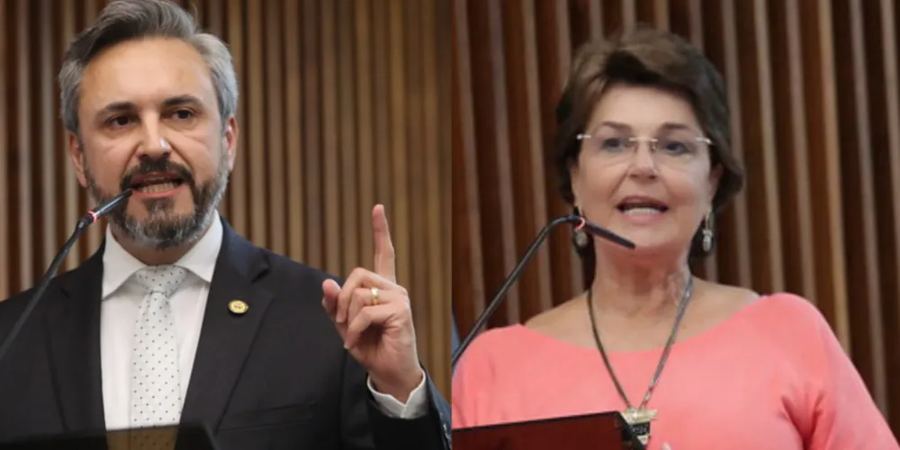 Deputado Fabio Oliveira (Podemos) e Cristina Silvestri (PP)