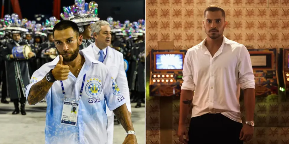 Bicheiro Bernardo Bello e o personagem Profeta interpretado por André Lamoglia