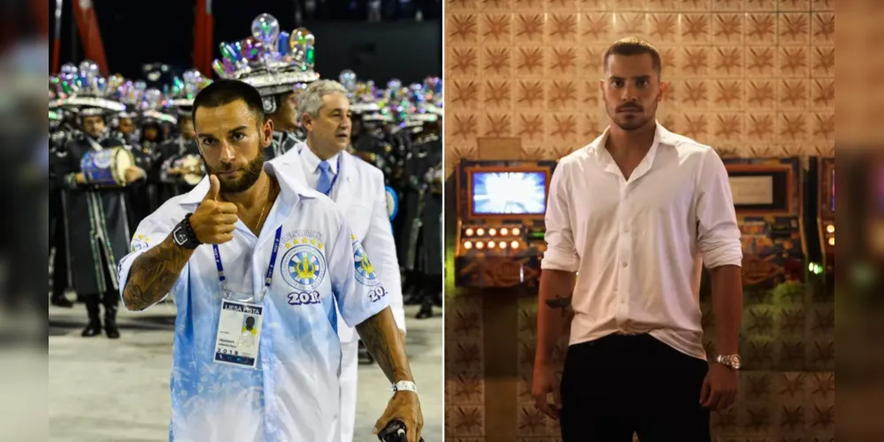 Bicheiro Bernardo Bello e o personagem Profeta interpretado por André Lamoglia