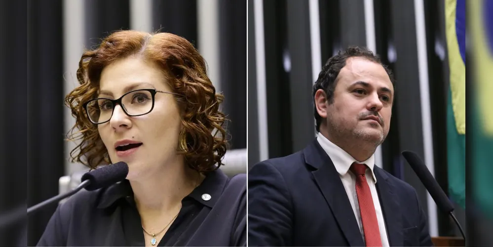 Carla Zambelli (PL-SP), ao lado de Glauber Braga (PSOL-RJ)