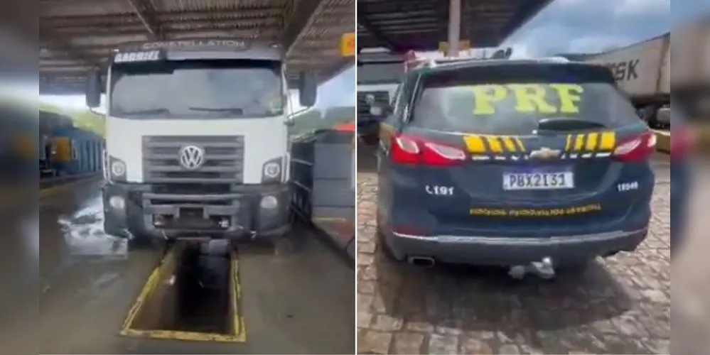 Os policiais descobriram que o caminhão possui mais de R$ 4 mil em débitos