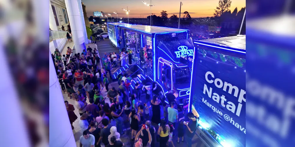 A carreata natalina da Havan chega em Ponta Grossa nesta sexta (12), às 18h