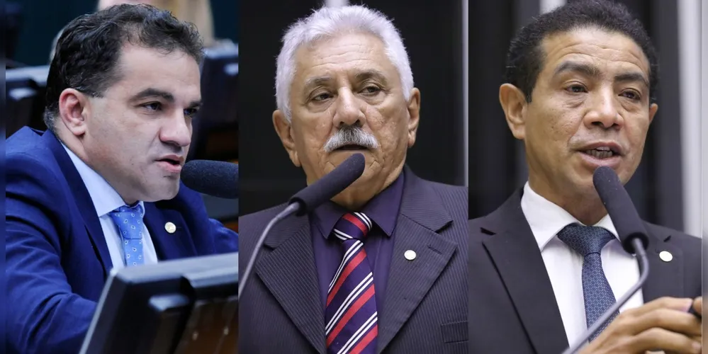 Da esquerda para a direita: os deputados federais do PL Josimar Maranhãozinho, Pastor Gil e Bosco Costa, denunciados pela PGR