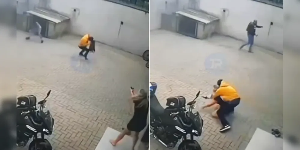 A mulher efetuou disparos para afastar os assaltantes e chegou a entrar em luta corporal com um deles