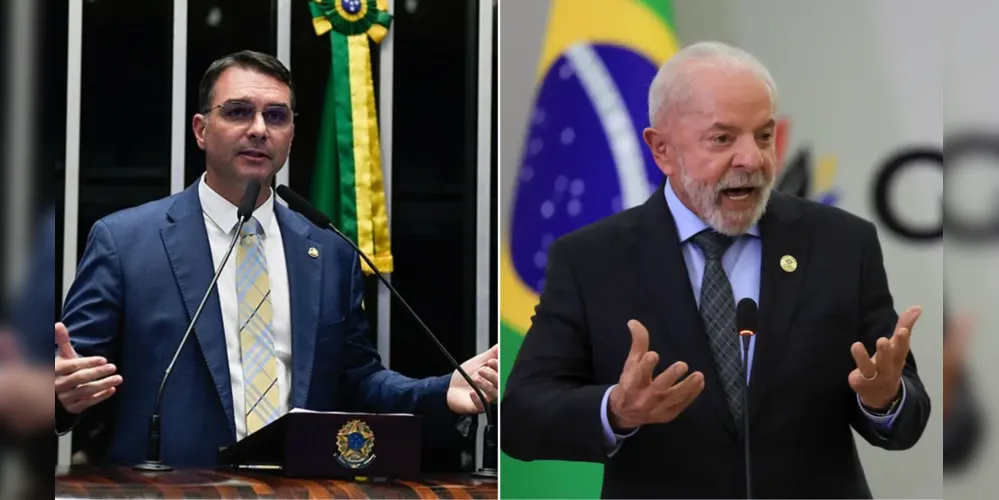 Flávio Bolsonaro e Lula
