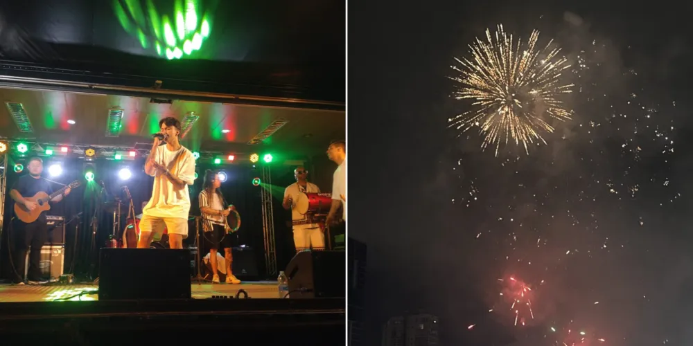À meia-noite, a chegada de 2026 foi celebrada com um show de fogos de artifício de baixo ruído