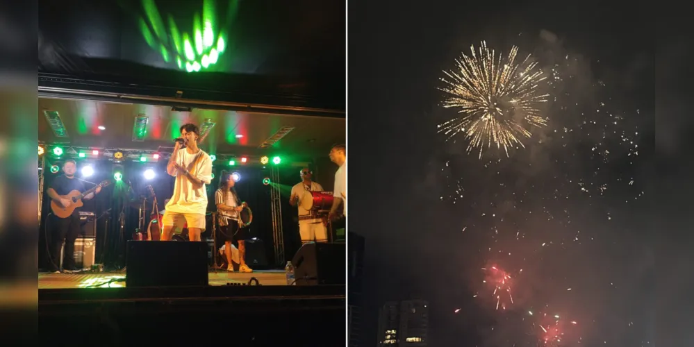 À meia-noite, a chegada de 2026 foi celebrada com um show de fogos de artifício de baixo ruído