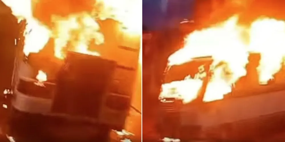 O fogo foi controlado pelos bombeiros