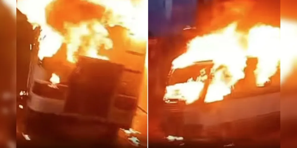 O fogo foi controlado pelos bombeiros