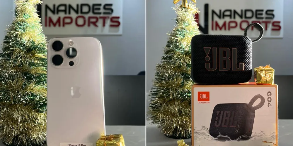 A loja também oferece carregadores, fones de ouvido e capinhas