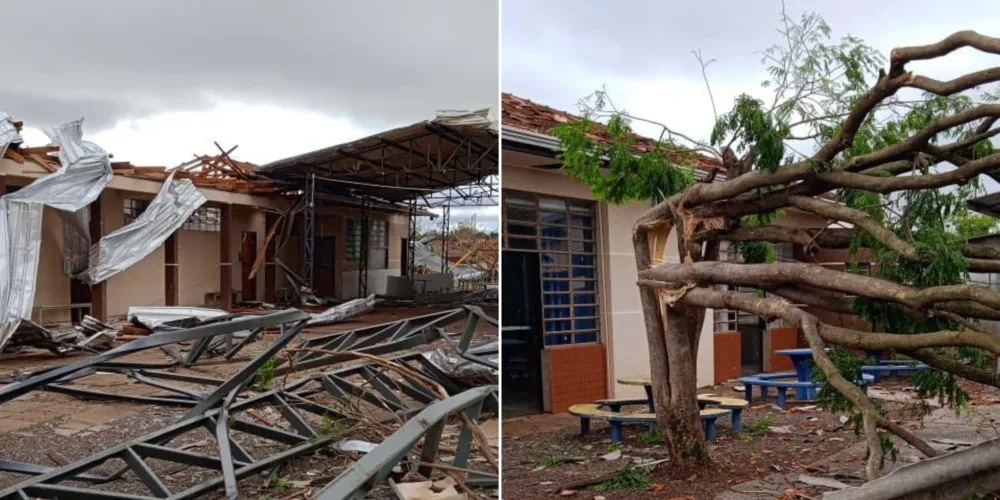 O Colégio Estadual Ludovica Safraider e o Colégio Estadual Ireno Alves foram danificados