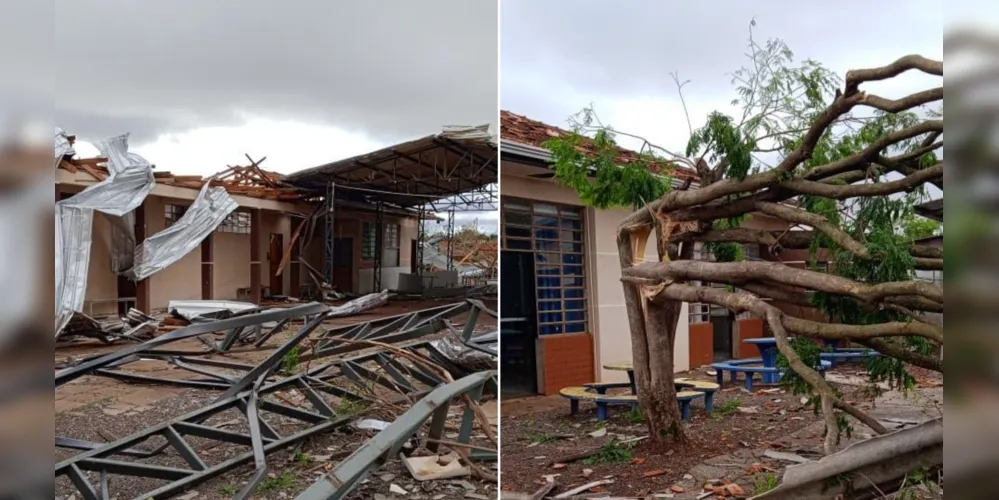 O Colégio Estadual Ludovica Safraider e o Colégio Estadual Ireno Alves foram danificados