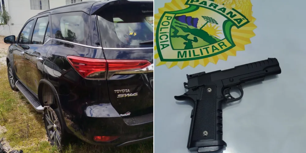 Veículo foi recuperado e arma apreendida