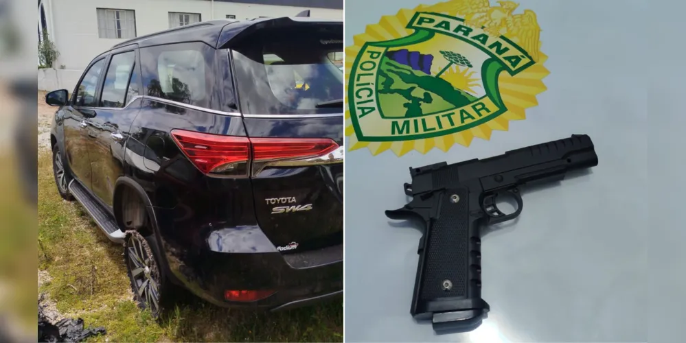 Veículo foi recuperado e arma apreendida