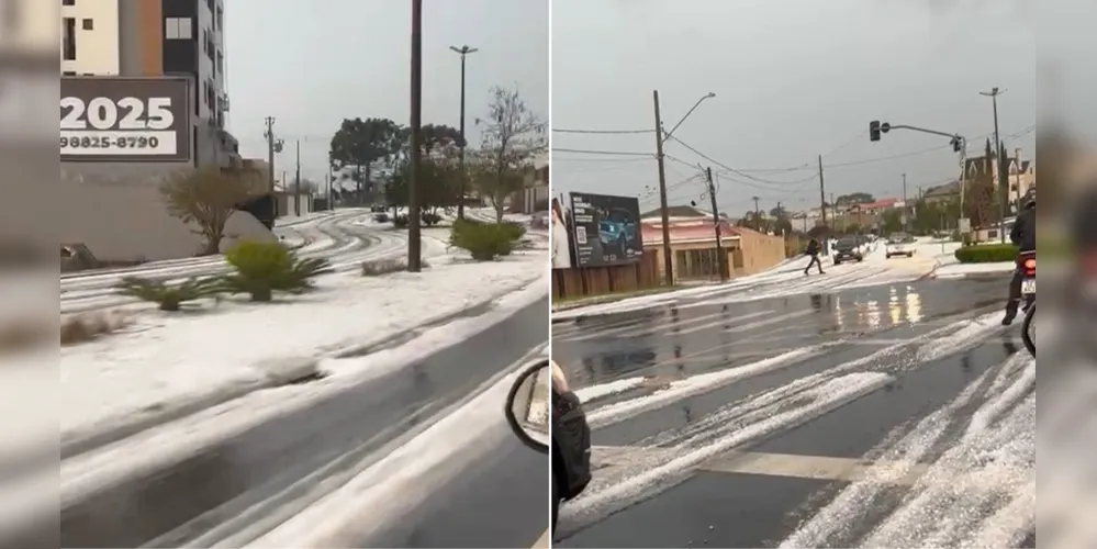 A região de Uvaranas foi fortemente atingida pelas pedras de gelo