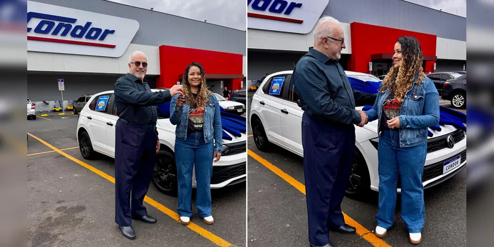 Jaqueline Gonçalves, ao lado de Pedro Joanir Zonta