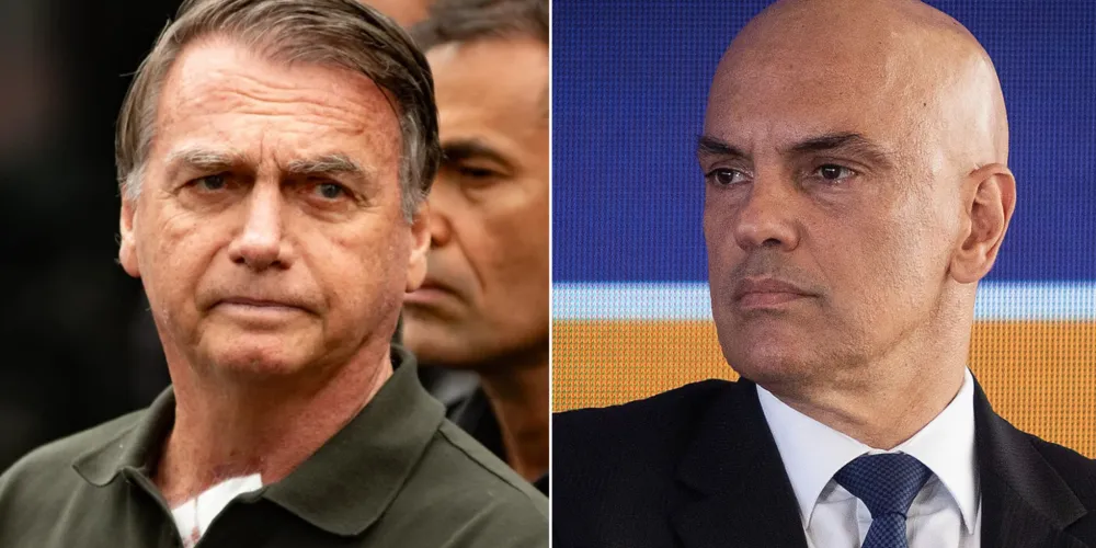 Ex-presidente Jair Bolsonaro e o Ministro do Supremo Tribunal Federal Alexandre de Moraes