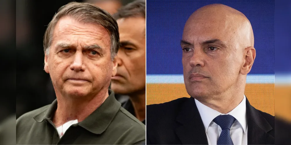 Ex-presidente Jair Bolsonaro e o Ministro do Supremo Tribunal Federal Alexandre de Moraes
