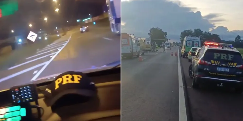 Equipes da Polícia Rodoviária Federal, Serviço de Atendimento Móvel de Urgência (Samu), suporte aéreo e concessionária estiveram no local