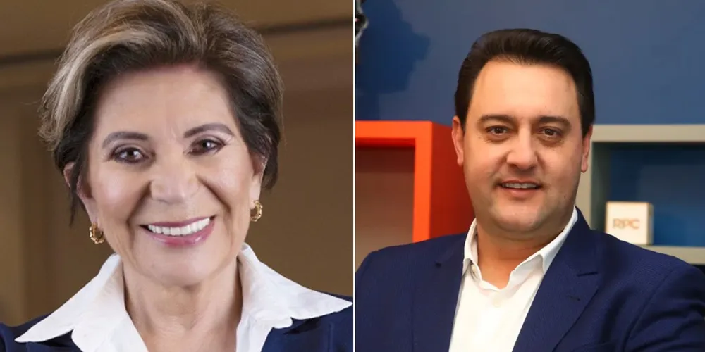 Prefeita de Ponta Grossa, Elizabeth Schmidt, ao lado do governador, Ratinho Júnior