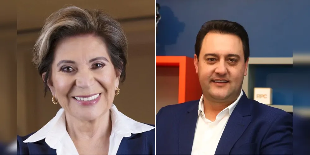 Prefeita de Ponta Grossa, Elizabeth Schmidt, ao lado do governador, Ratinho Júnior