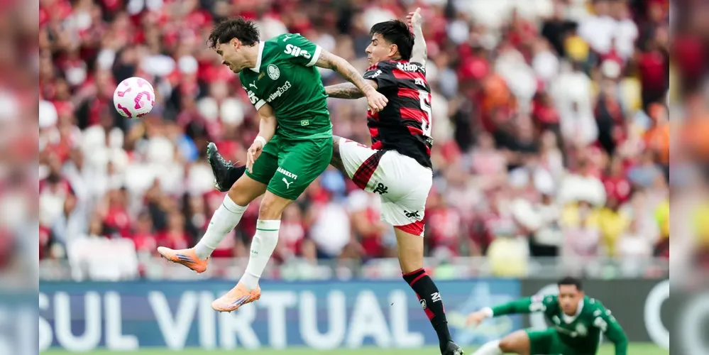 Flamengo e Palmeiras em partida pelo Brasileirão