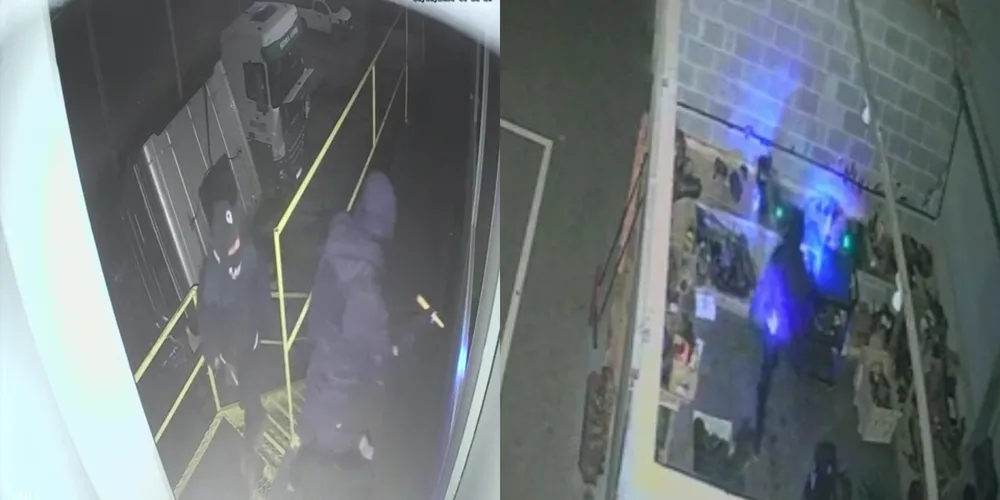 Dupla de ladrões em ação durante roubo em PG