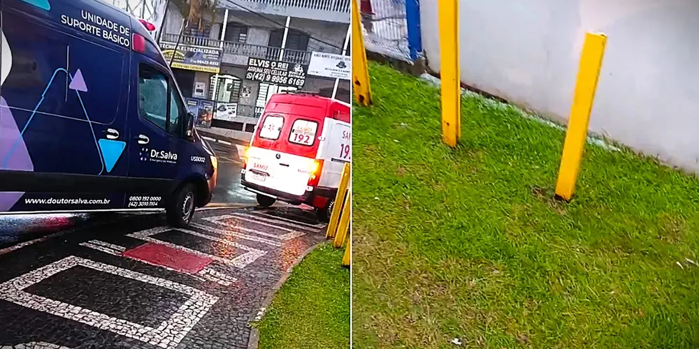 À direita da foto, o local onde a vítima estaria caída ao chão