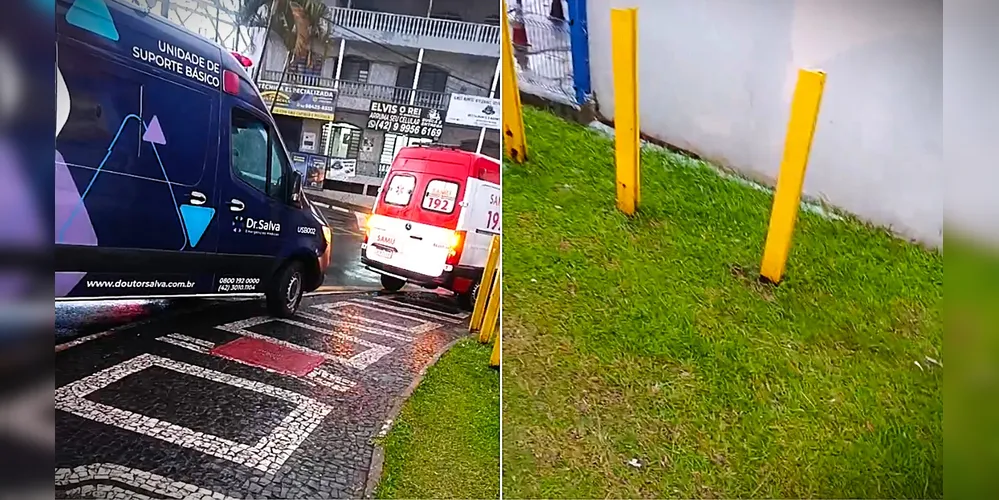 À direita da foto, o local onde a vítima estaria caída ao chão