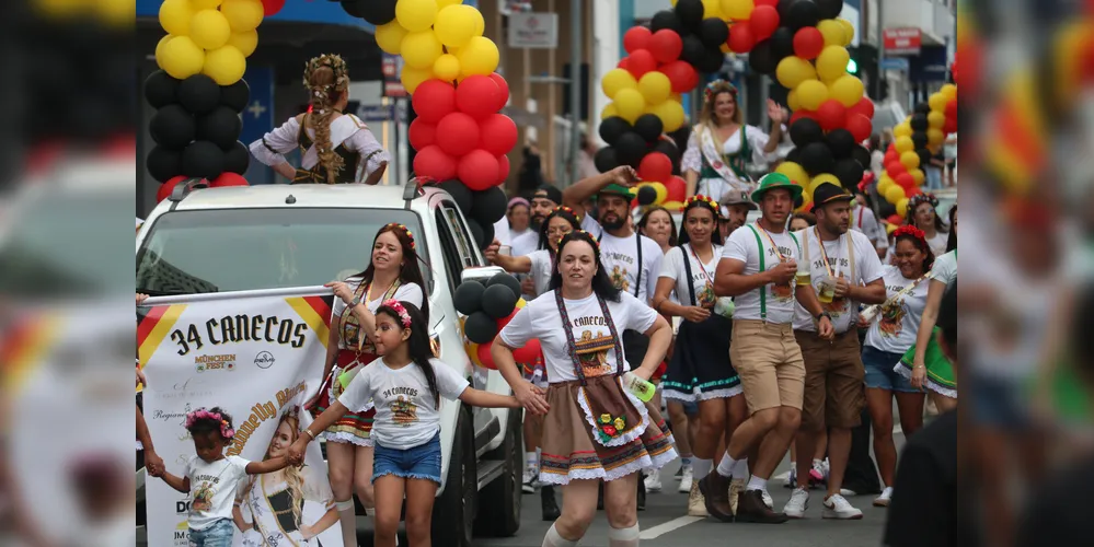 O desfile de blocos da 34ª Münchenfest aconteceu na tarde deste sábado (15)