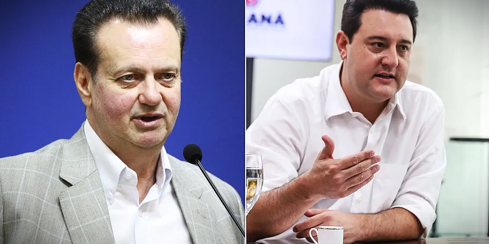 Kassab (à esquerda) falou sobre uma possível candidatura à presidência de Ratinho Junior (à direita)